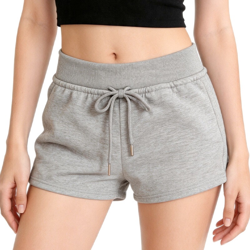 2026 New High-Waisted Drawstring Sports Shorts for Women, Gray, Slimming, Casual, Versatile, Outerwear Hot Pants, Summer Loose Style 2026 New High-Waisted Drawstring Sports Shorts for Women, Gray, Slimming, Casual, Versatile, Outerwear Hot Pants, Summer Loose Style