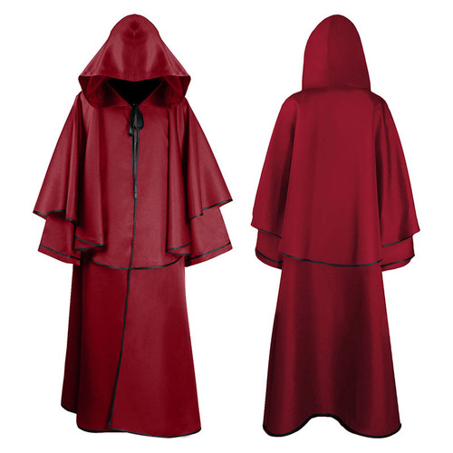 Medieval 5-color hooded cloak long robe cloak cloak long-sleeve wizard guide cloak cosplay