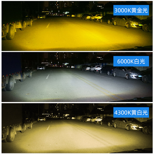 Super Bright Car LED Headlights with Three Color Temperatures, Near and Far Beam Integrated Headlights, H4 H7 H11, Five-Mode Strobe