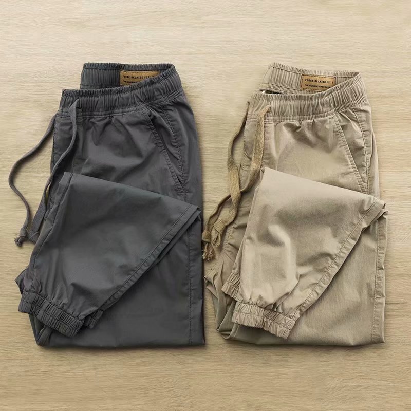 Labor protection overalls men's indoor and outdoor work pants loose stain-resistant elastic waist toe pure work pants Labor protection overalls men's indoor and outdoor work pants loose stain-resistant elastic waist toe pure work pants