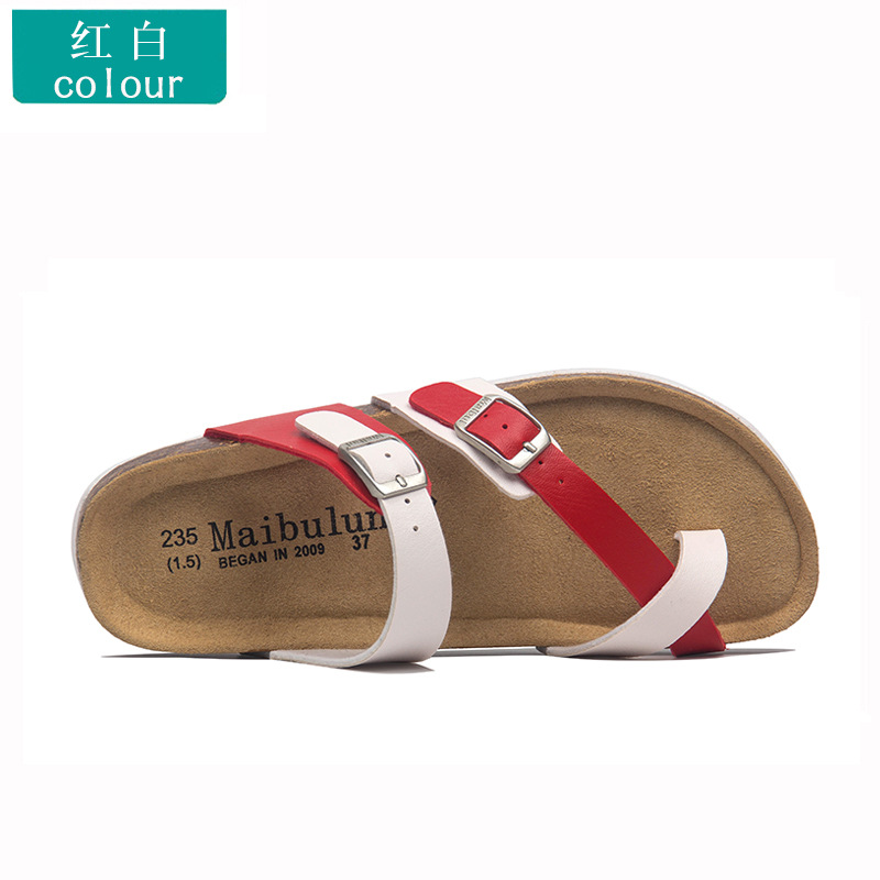 Zapatillas de corcho planas para hombres y mujeres pareja más tamaño al aire libre playa verano color pareja zapato cubierta toe Ventas Directas la fábrica