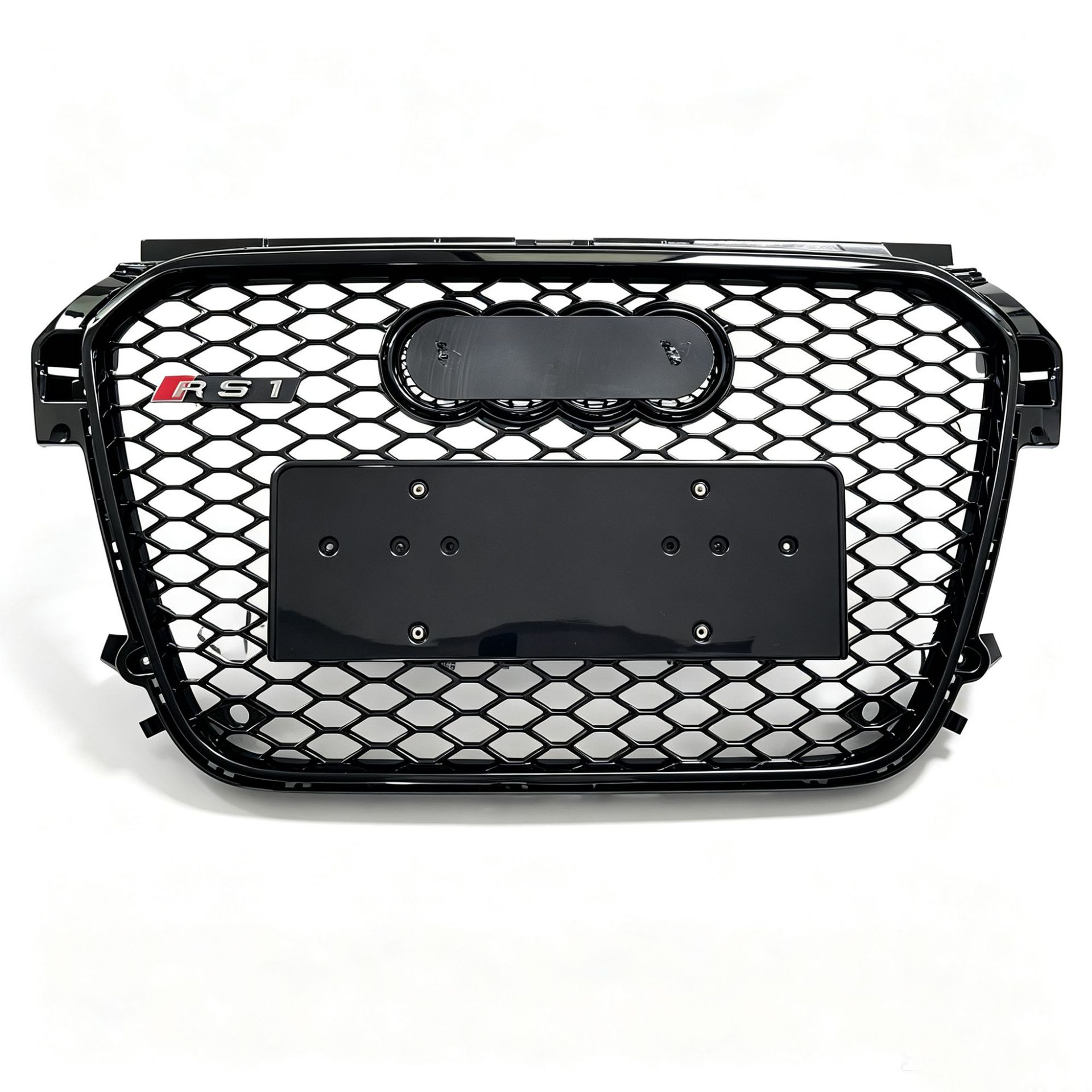 Suitable for Audi A1 8X 11-15 Models, Front Grille Upgrade to Rs1 Style Honeycomb Grille with Glossy Black Finish