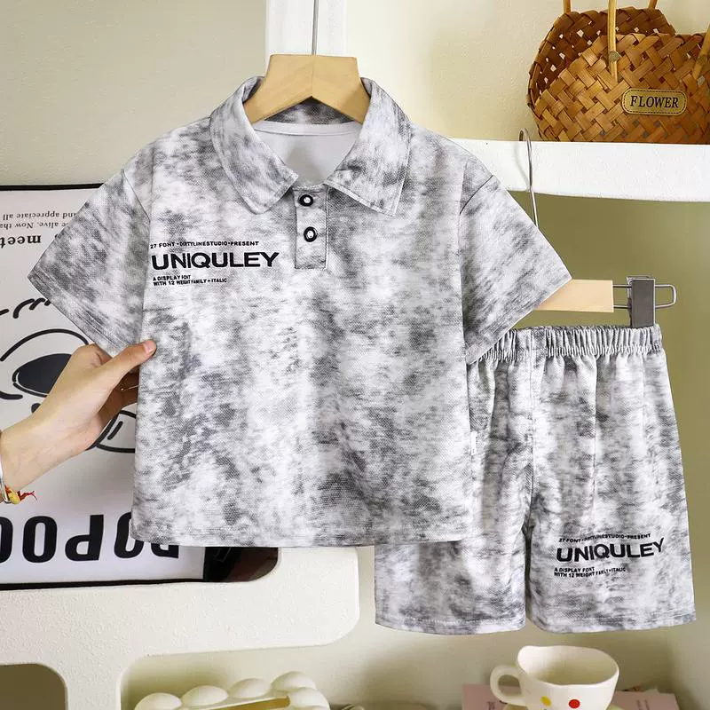 儿童短袖套装夏季新新款男童T恤2025POLO衫帅气潮流休闲童装