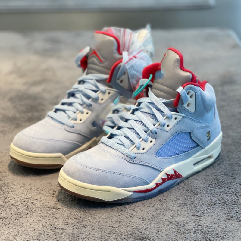 High-quality Qiaowu Liuguanfeng practical basketball shoes, AJ5 co-branded retro shock-absorbing lightweight couple's sports shoes