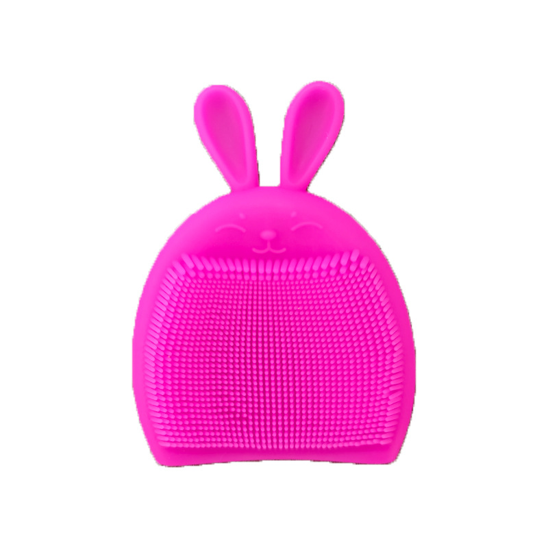 Cepillo de limpieza facial portátil de silicona con cerdas suaves, diseño de conejo, para bebés, nuevo y novedoso, para limpieza y masaje.