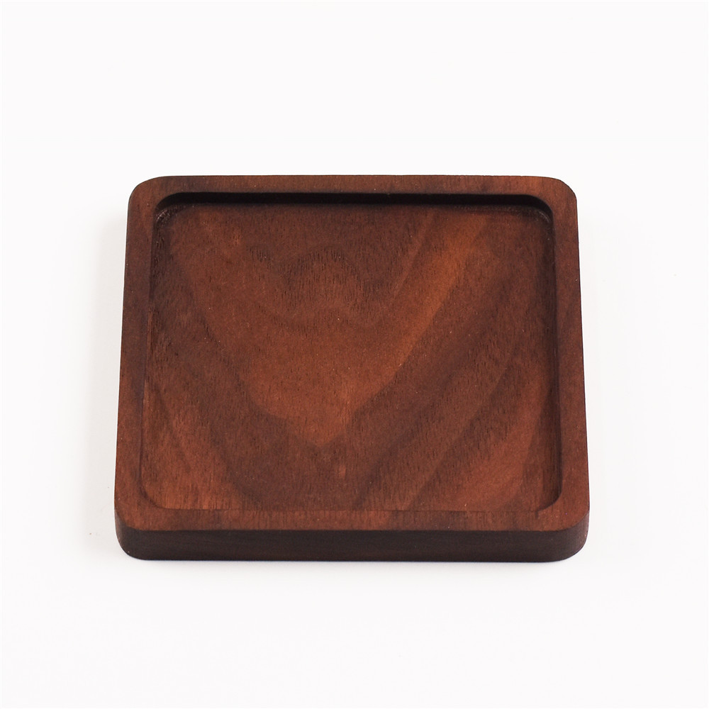 Creativo posavasos de madera maciza logo palabra grabada bandeja de té de madera bandeja de té bandeja de té bandeja de té bandeja de té bandeja de té de madera almohadilla de aislamiento térmico de estilo japonés