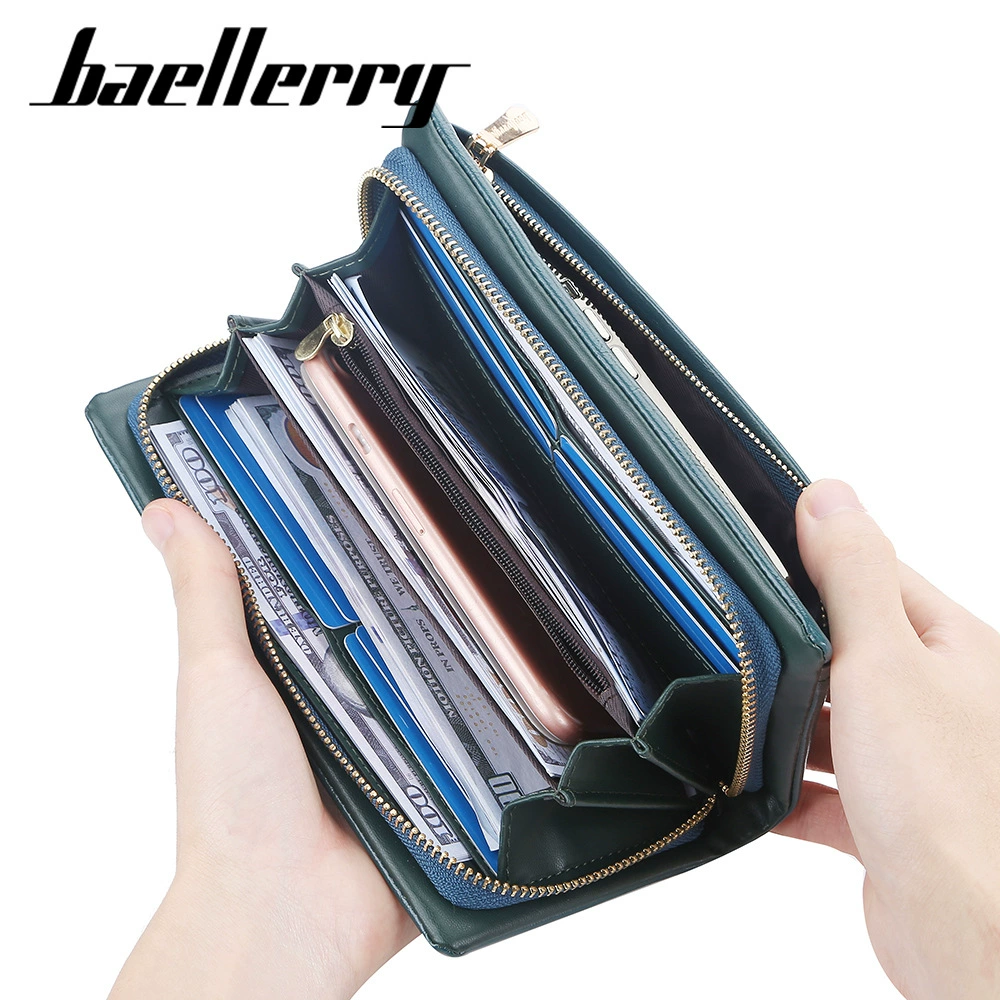 Портмоне-кошелек Baellerry с молнией, ручной петлей и маленьким клатчем, корейский стиль - 20x10x4.5 см