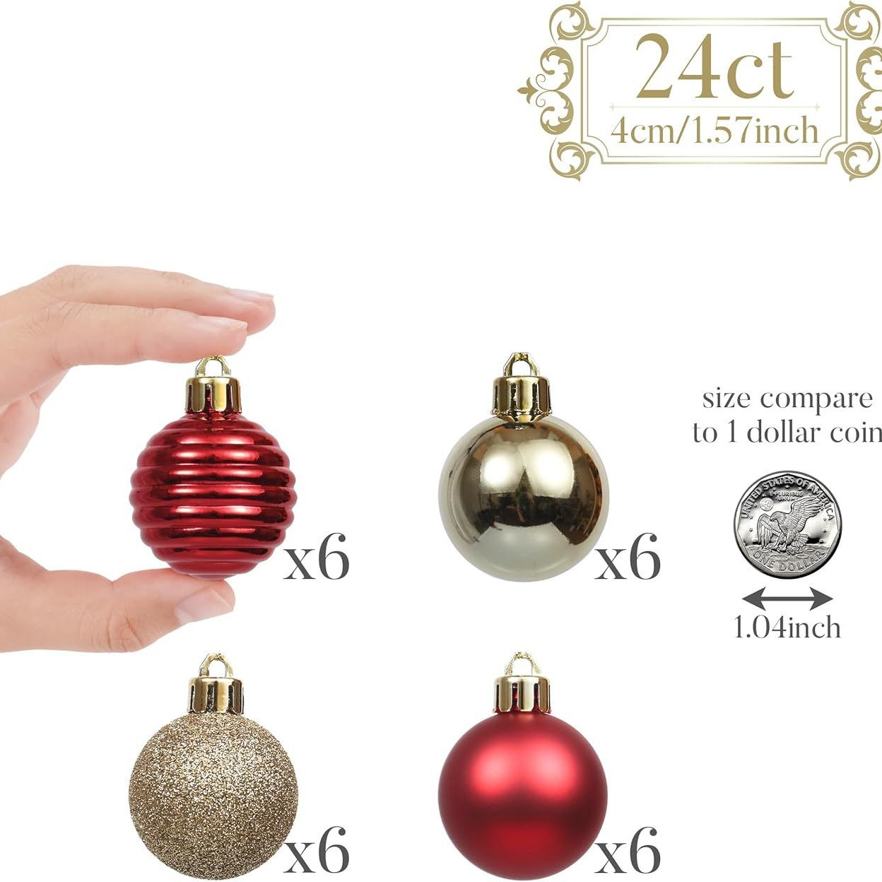 Barril transfronterizo de color bola de Navidad con forma de bola 4cm bola de plástico galvanizado colgante de decoración de árbol de Navidad