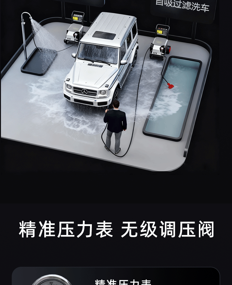 Commercial High-Pressure Cleaning Machine, High-Power Automatic High-Pressure Car Washing Machine, Kitchen High-Temperature Cleaning Water Gun, Complete Cleaning Machine