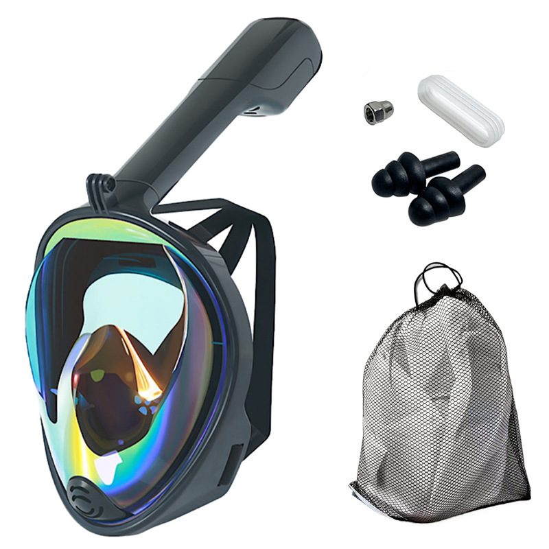 Venta en caliente snorkeling tres tesoros máscara de snorkel seca anti-nebble toda la cara nariz respiración adultos equipos de natación para niños
