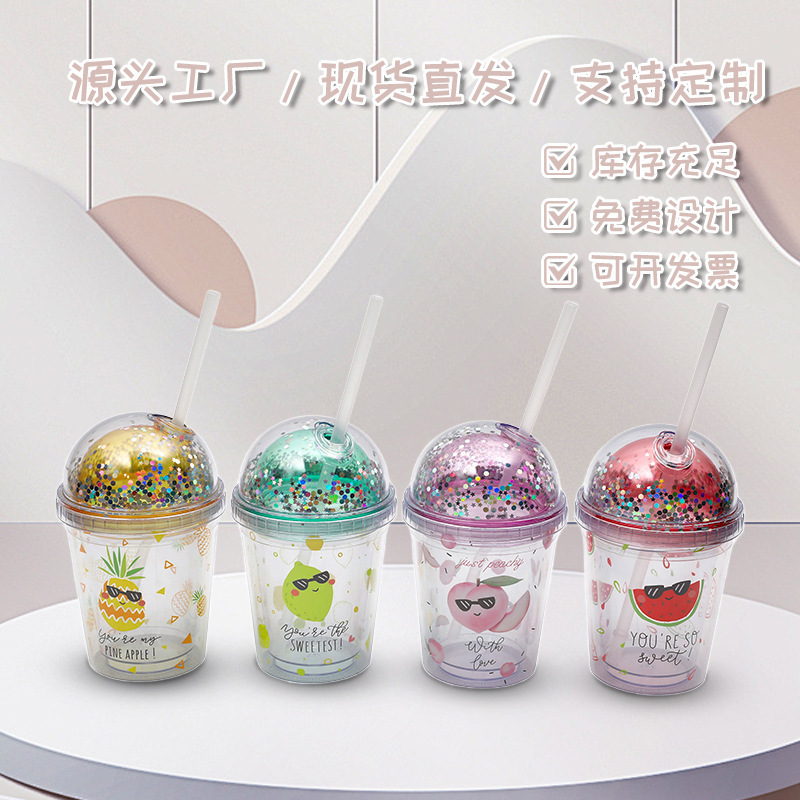 Cross-border New Hot Plastic Suction Cup 350ml Creative Cute Children Red Nose Outdoor Sports Water Cup