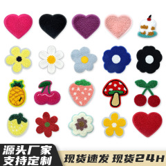 刺繍布ステッカーセットタオル刺繍漫画フルーツパイナップルチェリー服帽子セーター子供服大量割引