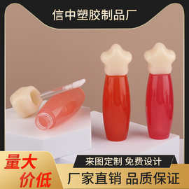 爆款五角星头盖玻璃瓶唇釉管唇蜜唇彩管分装瓶塑料分装瓶厂家批发