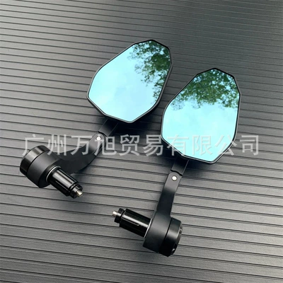Universal 22mm Motorcycle Handlebar Mirror Cnc Rearview Mirror Handlebar End Mirror (Motorcycle rearview mirror) - black