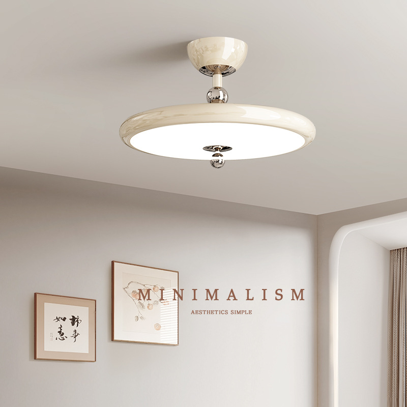 [Seleccionado cuidadosamente] Lámpara de techo de dormitorio principal de alta gama de estilo crema, protección ocular, lámpara colgante francesa minimalista moderna inteligente