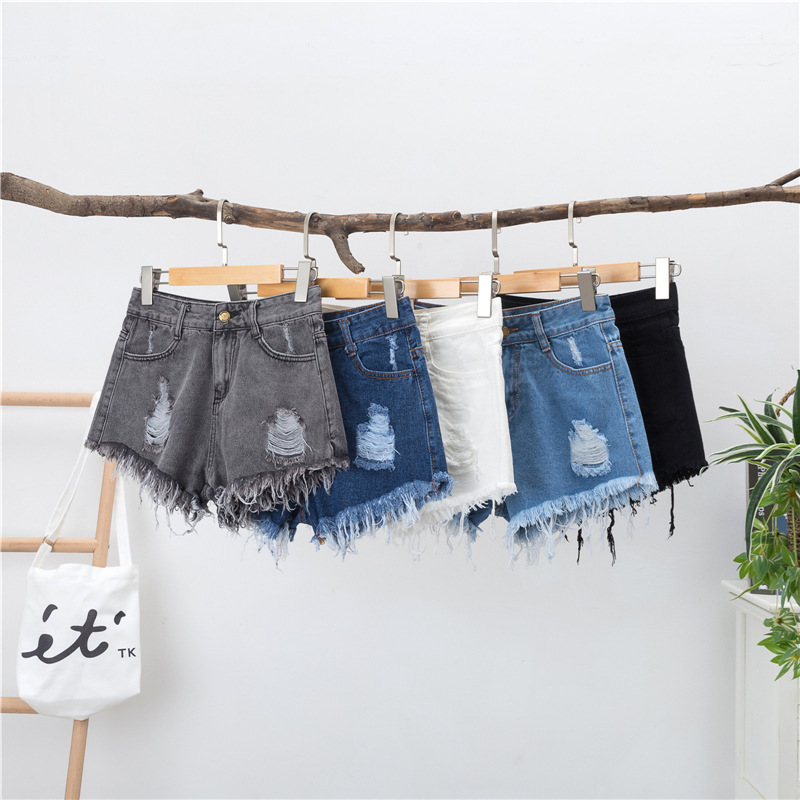 Summer New Wide-leg Denim Shorts for Women Korean Style High-waisted ins Loose Large Size Ripped Outer Wear A-line Hot Pants Summer New Wide-leg Denim Shorts for Women Korean Style High-waisted ins Loose Large Size Ripped Outer Wear A-line Hot Pants