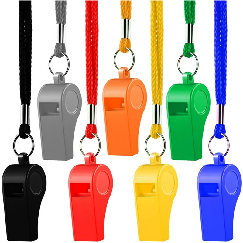 Factory in stock wholesale color whistle ABS toy whistle treble environmental protection whistle competition cheer whistle