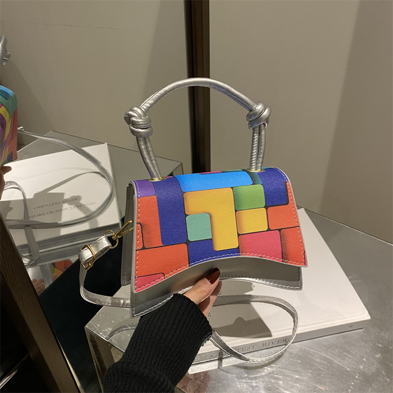 2024 invierno nuevo estilo coreano macarón bolso de hombro color de choque bolso de mano de textura casual bolso de mujer