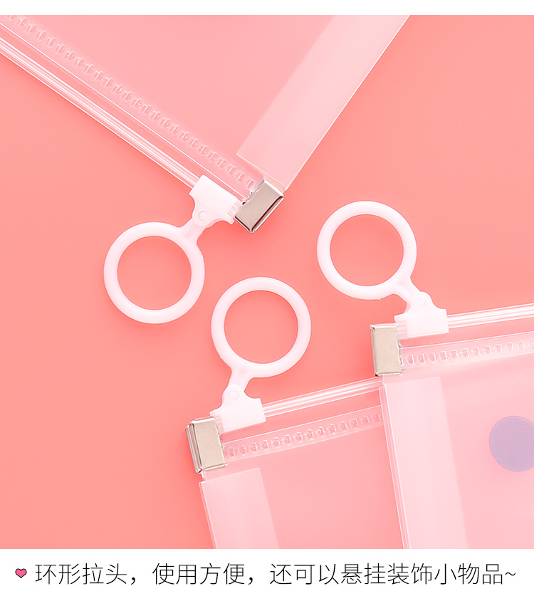 Cute Transparent Large Capacity Portable File Bag