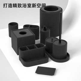 跨境浴室十件套酒店卫浴洗漱套装家居用品刷牙漱口杯树脂套件批发