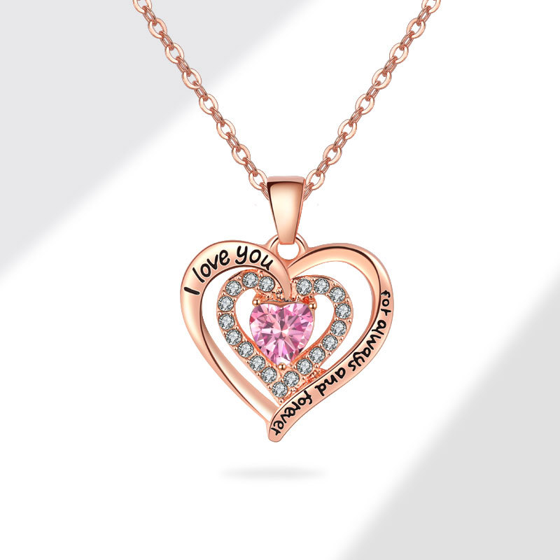 8g Weight Copper Pendant Material Zircon Inlay Material Pendant Necklace Classification Copper Chain Material 1 Piece Quantity Casual, Holiday, Daily Occasion Copper Material Letter, Heart Shape Pattern Women's Gender Plating Design Elegant, Lady Style Copper Plating Letter Heart Shape Zircon Pendant Necklace 12
