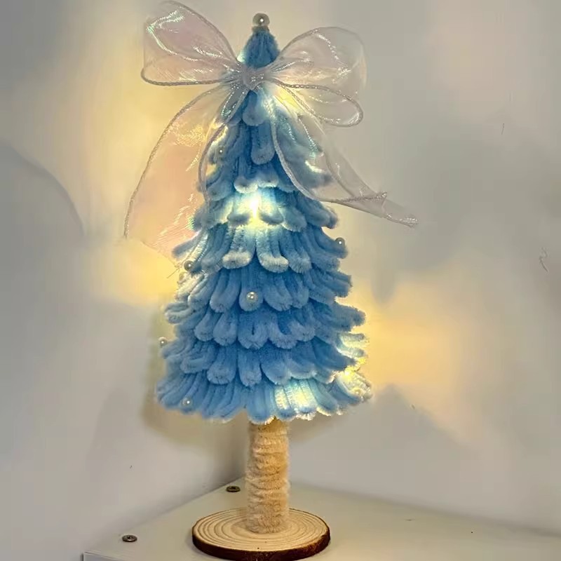 라이트 블루 크리스마스 트리 [빛나는 활] (전체 재료 세트 포함)