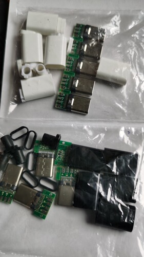 USB 3.1 C-Type Connector with PCB Board, Soldered USB 3.1C Plug, Black Housing