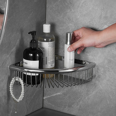 All-copper triangular blue bathroom shelf wall double square mesh basket shower room triangular storage rack