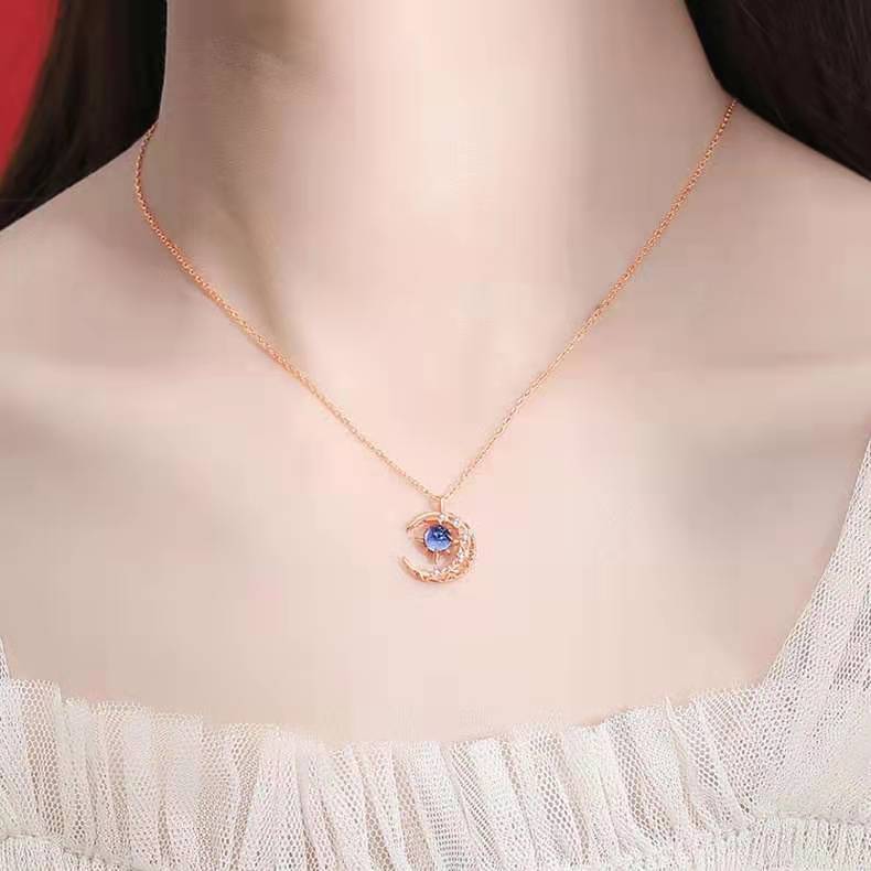 Star and Moon Necklace - On Display