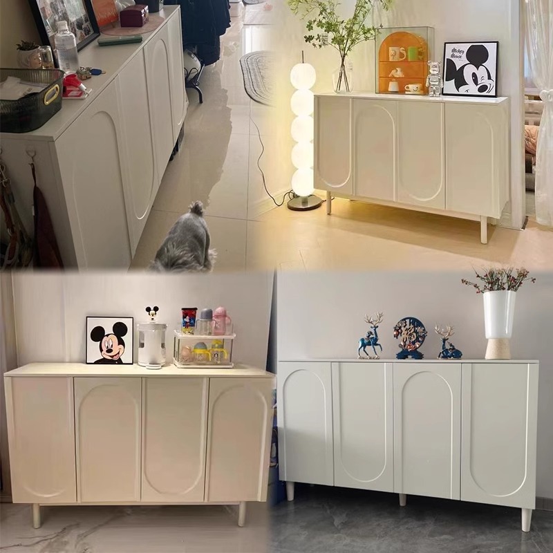 Gabinete de zapatos de crema puerta doméstica gabinete de almacenamiento balcón sala de estar armario de almacenamiento de gran capacidad estante de zapatos