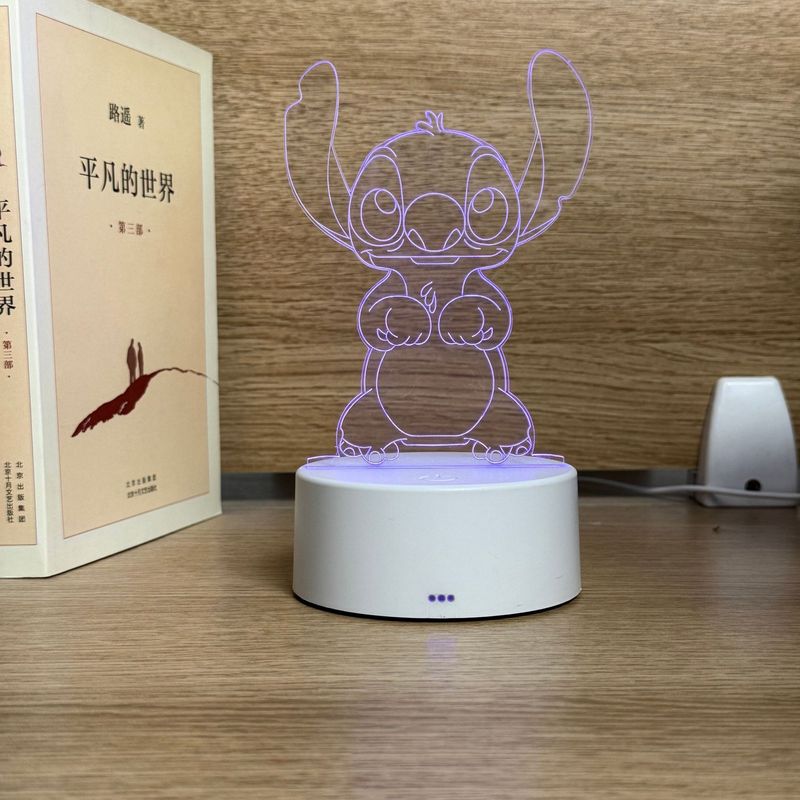 クリエイティブ 3D ナイトライト アクリル照明 スティッチ 漫画周辺機器 小さなギフト 雰囲気ライト 寝室 ベッドサイド USB|undefined