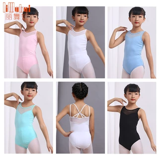 夏季儿童舞蹈服棉质练功服吊带女孩女童芭蕾舞连体专业考级服民舞