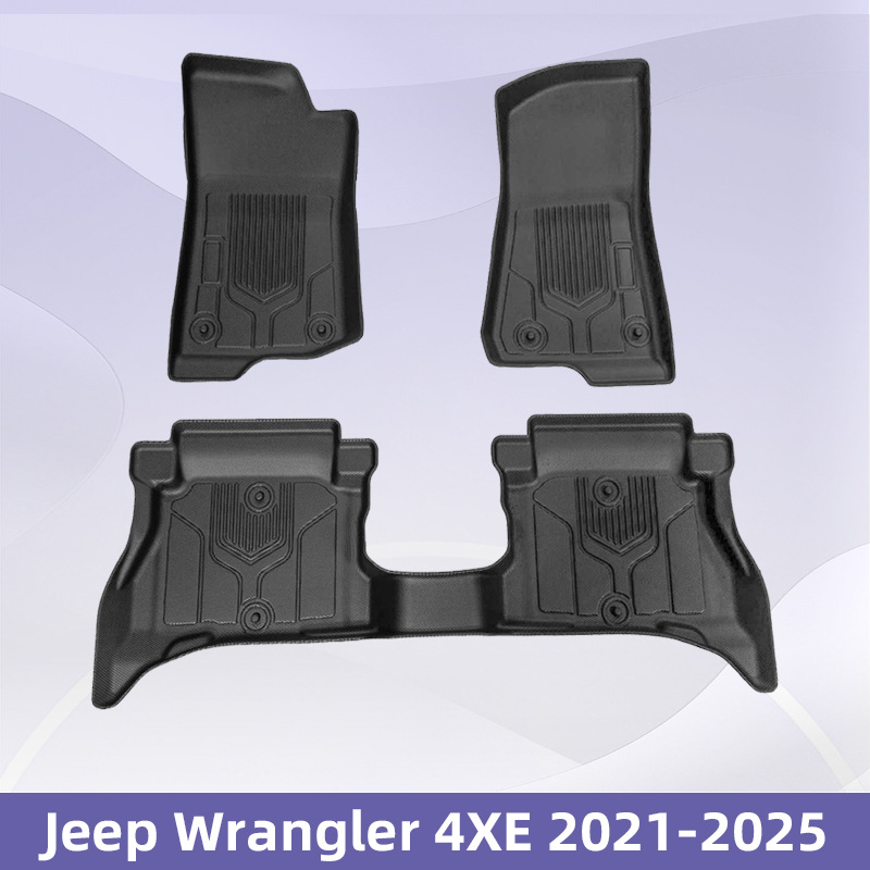 Para Jeep Wrangler 4XE 2021 - 2025 3D todo el tiempo TPE almohadilla de pie cojín de colateral