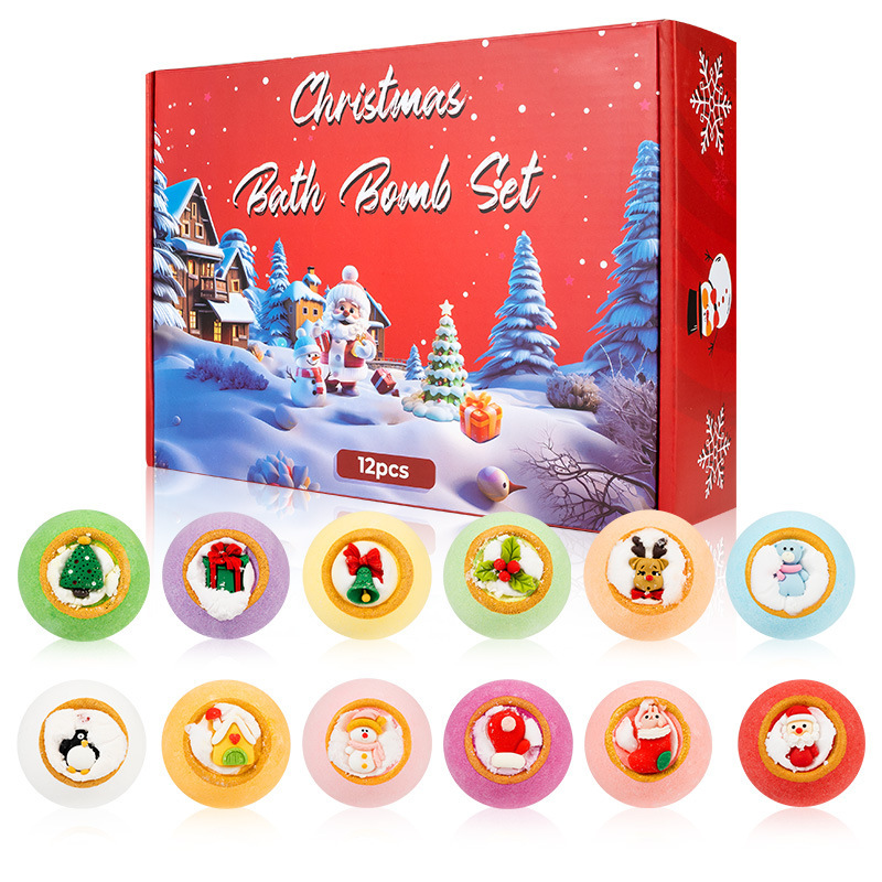 クロスボーダーバスソルトボールクリスマスギフトボックス卸売ユニバーサルおもちゃバスボール保湿角質除去スポットクリスマスバスソルトボール|undefined