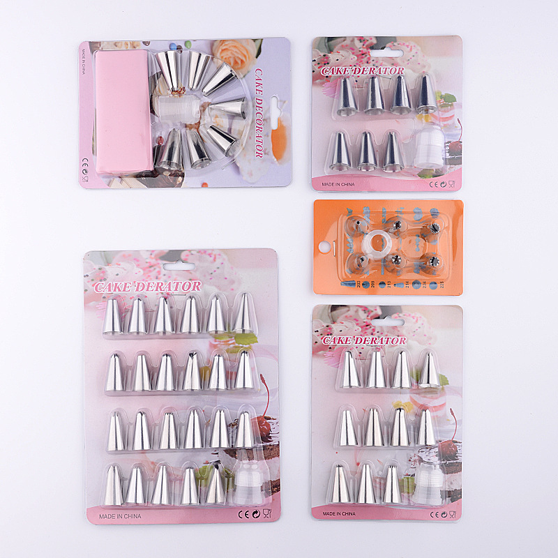 Stainless Steel Decorating Nozzle Card Set Cake Cream Decorating Bag Baking DIY Melted Bean Cookie Tool Set Stainless Steel Decorating Nozzle Card Set Cake Cream Decorating Bag Baking DIY Melted Bean Cookie Tool Set