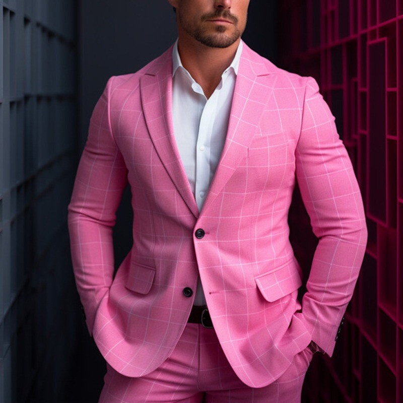 2025 Foreign Trade Men's Spring Top Commuter Casual Printed Double Button Suit Jacket Men's plus size Suit Customization 2025 Foreign Trade Men's Spring Top Commuter Casual Printed Double Button Suit Jacket Men's plus size Suit Customization