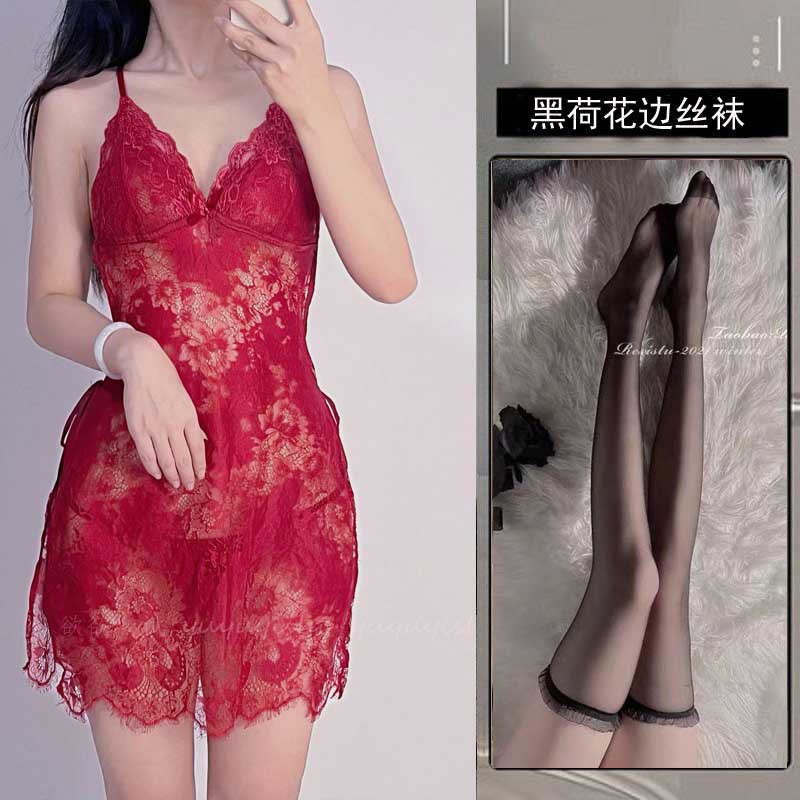 + 블랙 레이스 스타킹