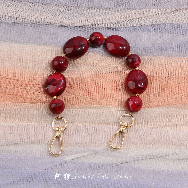 Agate red with buckle total length 33cm