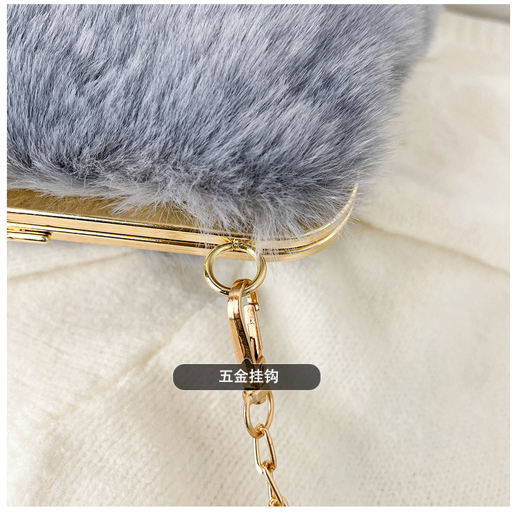 Single-shoulder chain bag, Maomao large-capacity women's bag, new 2022 autumn and winter women's stylish plush hand-held tote bag undefined