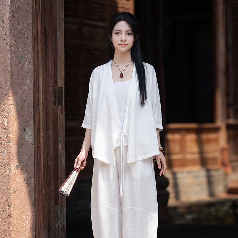 26 New Summer Products: Tencel Linen Thin Sun-Protective Hanfu Outerwear, Casual Loose Practice Clothing, Retro Artistic Women's Tops 26 New Summer Products: Tencel Linen Thin Sun-Protective Hanfu Outerwear, Casual Loose Practice Clothing, Retro Artistic Women's Tops