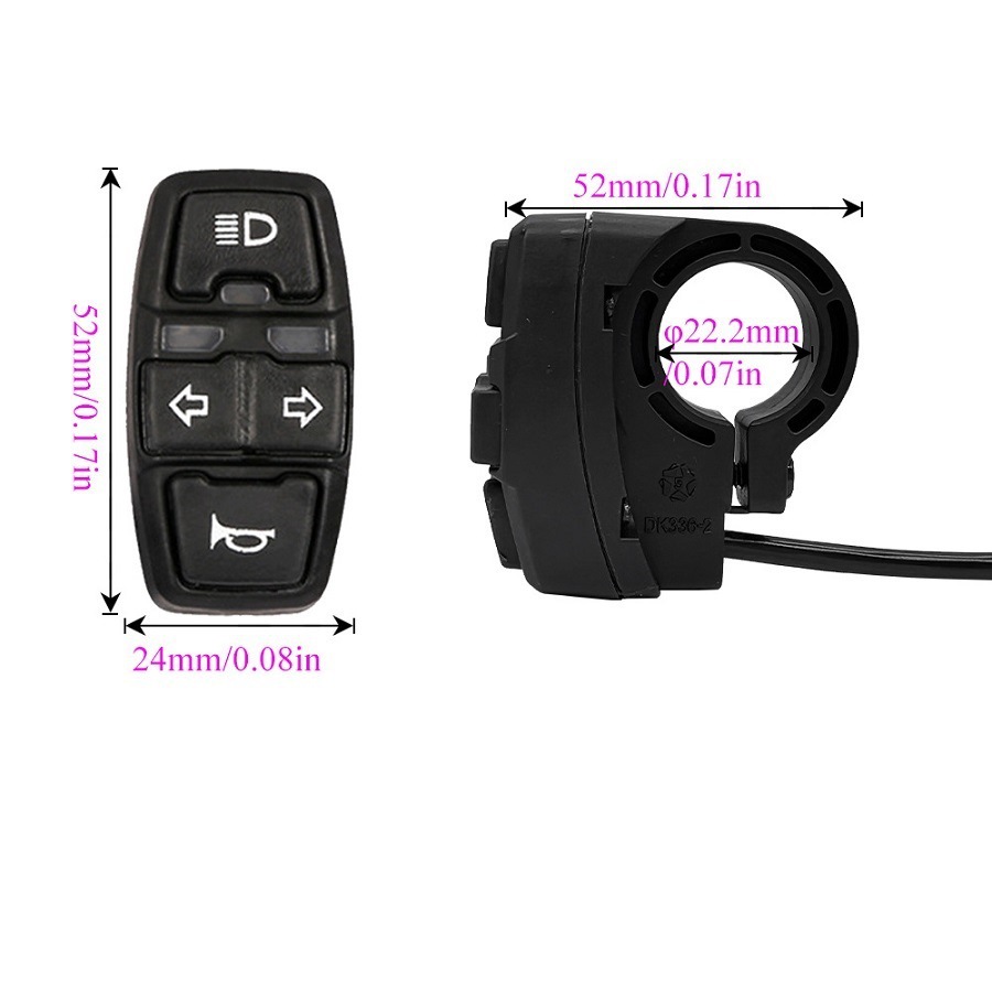 Cinco estrellas DK336 tres en uno interruptor de buzina de coche eléctrico faro interruptor de dirección accesorios de bicicleta