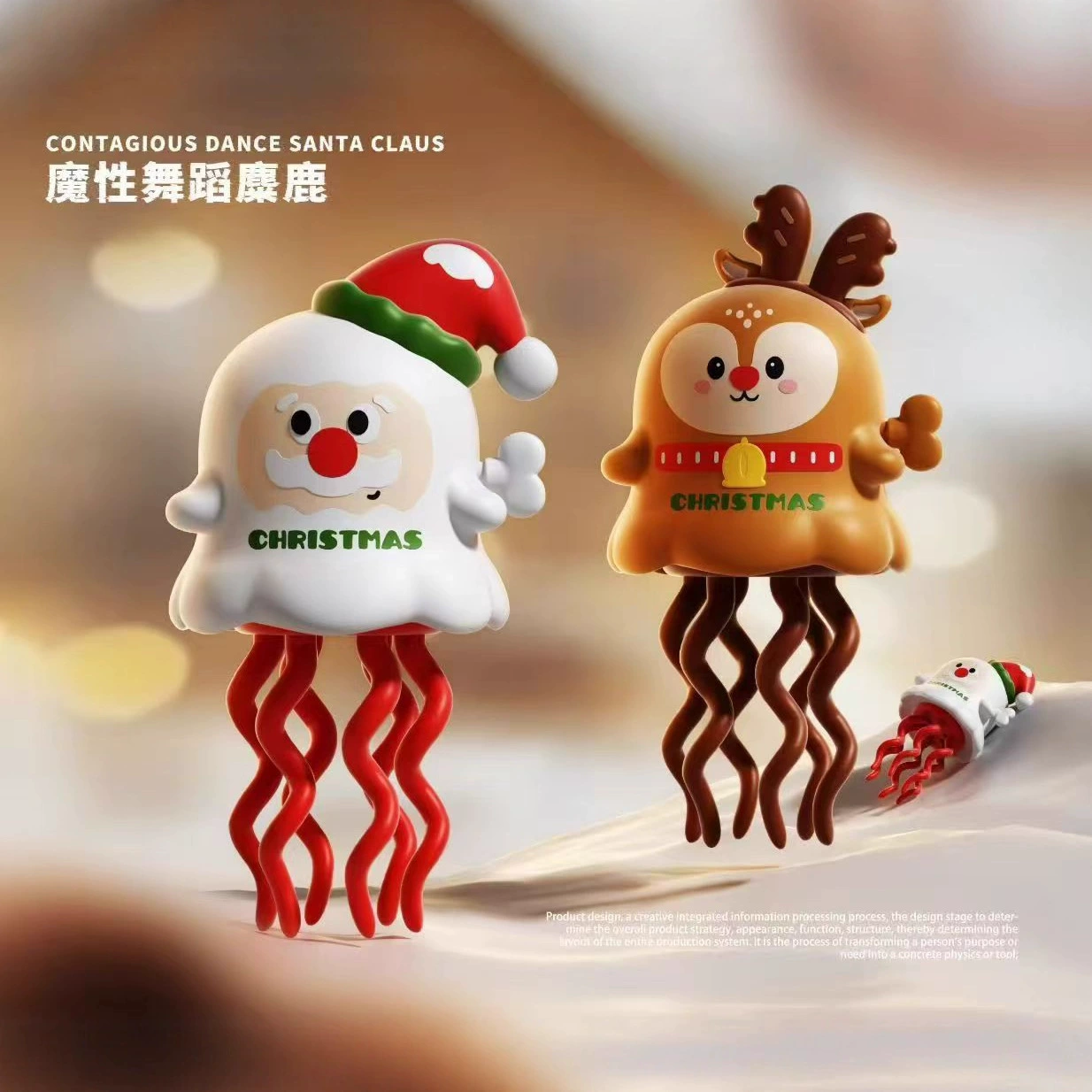 Новогодняя игрушка-призрак-олень с пружинным механизмом, волшебно вращающаяся и танцующая, для розыгрышей, креативная игрушка