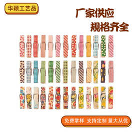 厂家批发3.5x0.7cm迷你彩绘印花木夹子 创意装饰便签夹照片墙夹子