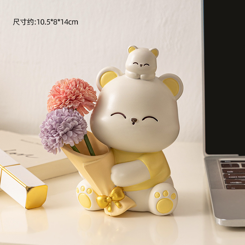 Baoxiong 꽃다발 노란색 트럼펫 볼 이눌린 보라색 (2)