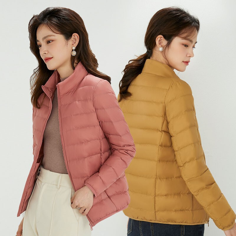 2026 New Style Lightweight down Jacket for Women, Stand Collar, Short Style, Large Size, Lightweight White Duck Down, Fashionable White Duck down Coat for Winter