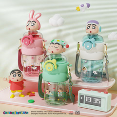 Crayon Shin-chan Official Children's Water Cup Girl Cute Tritan Portable Straw Cup Kindergarten School Water Bottle
