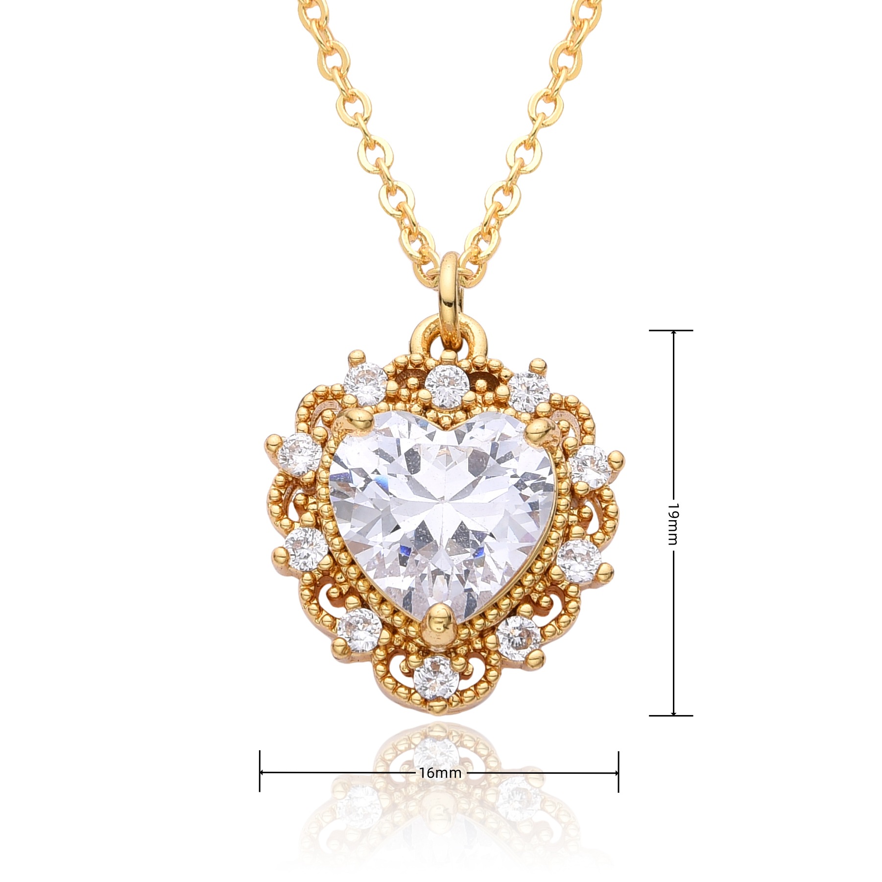 12g Weight Copper Pendant Material Zircon Inlay Material Pendant Necklace Classification Copper Chain Material 1 Piece Quantity Holiday, Daily Occasion Copper Material Heart Shape Pattern Women's Gender Inlay Design Simple Style Style Copper Inlay Heart Shape Zircon Pendant Necklace 22