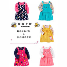 2021婴幼童夏装吊带短袖两件套装外贸地摊短袖T恤配吊带裙子童装