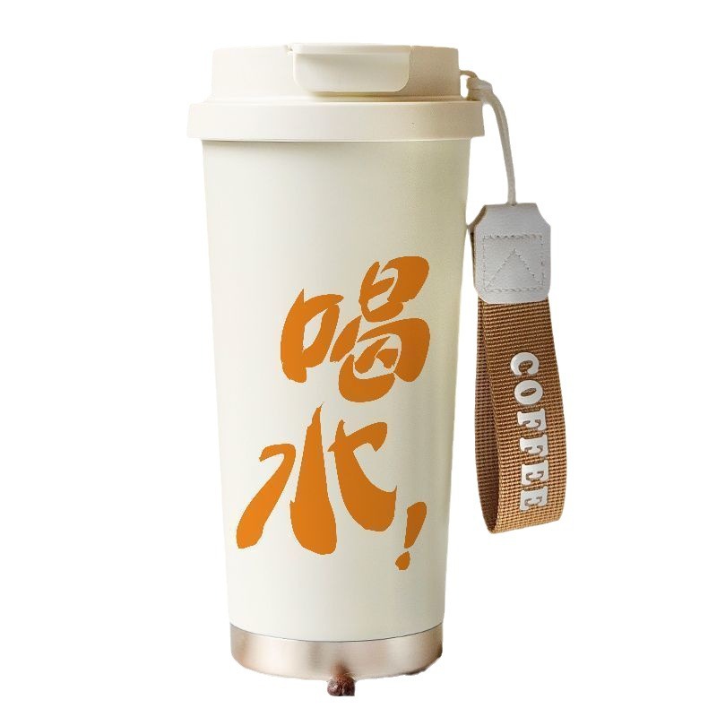 Taza de agua doble 316 taza de aislamiento de paja de acero inoxidable de gran capacidad simple portable anti-caída taza de café de estudiantes para hombres