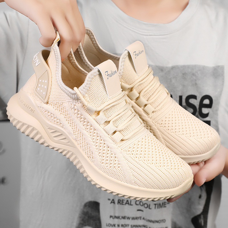 Zapatos mujer verano nuevo estilo transfronterizo al por mayor color sólido mujer todo fósforo zapatos casuales transpirables y ligeros zapatos deportivos de comercio exterior zapatos para correr